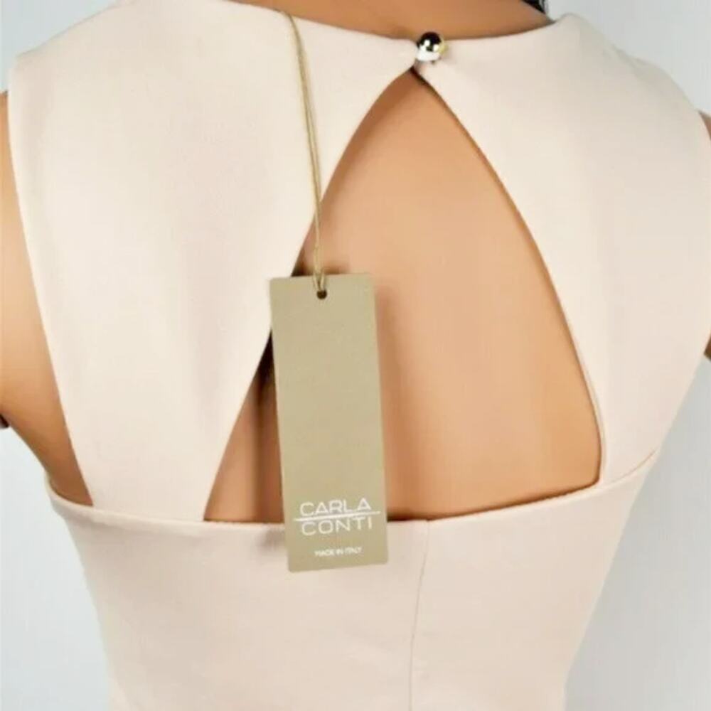 New Carla Conti Women's Made In Italy 3D Floral Cut out Back Cocktail Mini Dress - Picture 6 of 8